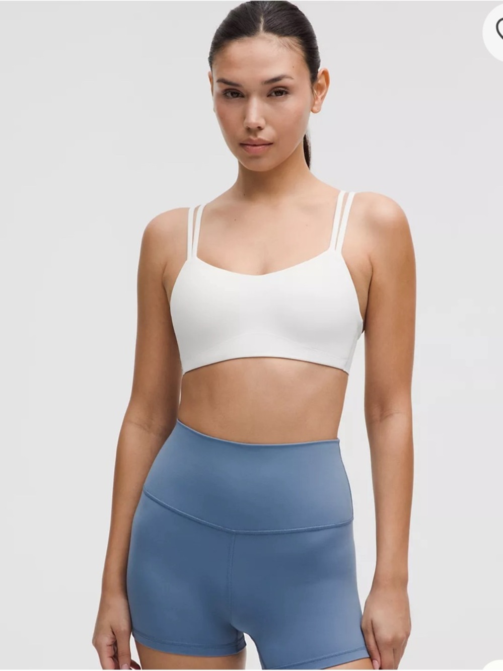 lululemon athletica White Double Strap-Like a cloud sports bra- Like New
